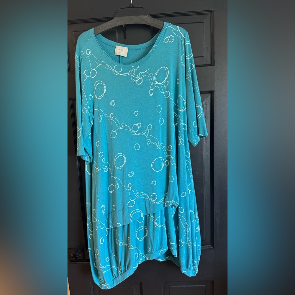 Teal Bubble Print Dress